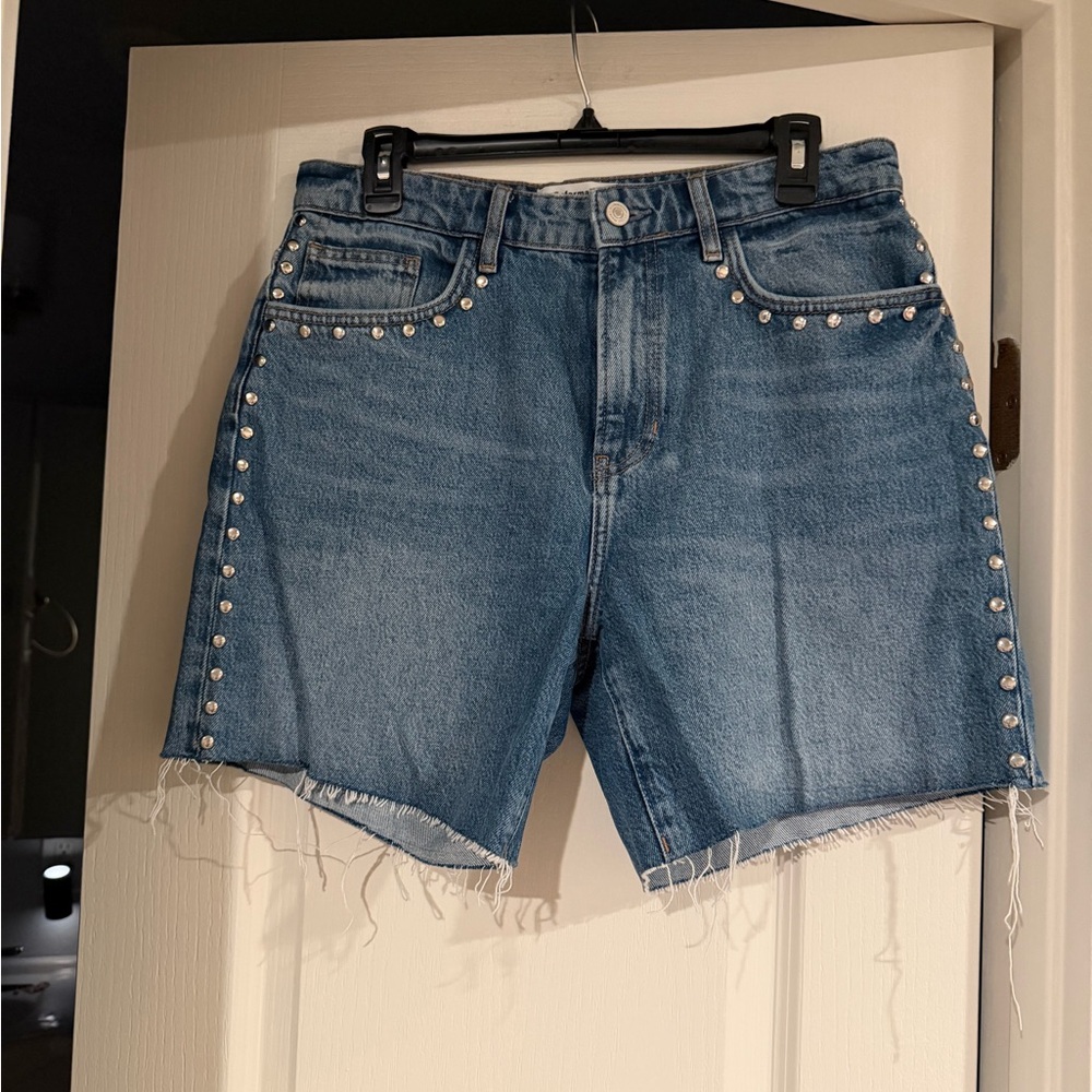 Reformation Studded Jean Shorts
